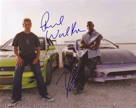 Fast Furious Paul Walker Tyrese Gibson Autograph Signed Photo