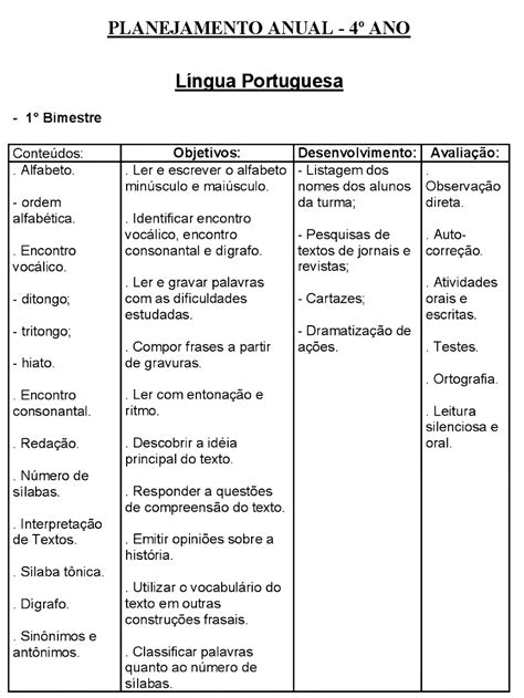 Plano De Aula Ano Pdf Braincp