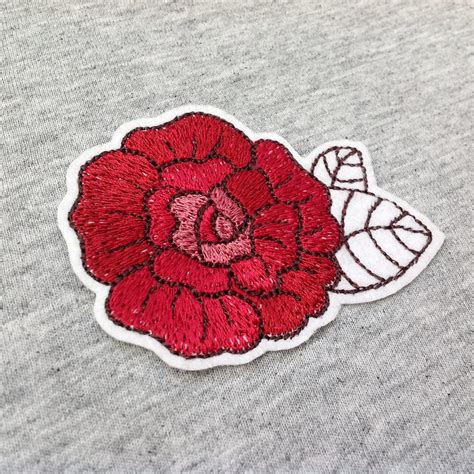 Rose Patch Pair Cute Patches Iron On Patch Sew On Patch Red Etsy