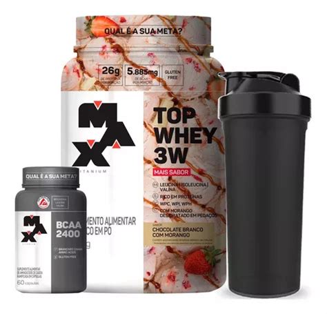 Top Whey 3w 900g Max Titanium Edicão Limitada Sabor Chocolate