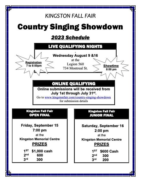 Country Singing Showdown — Kingston Fall Fair