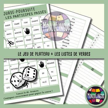 Board Game To Teach French Ffl Fsl Course Poursuite Participes Pass S