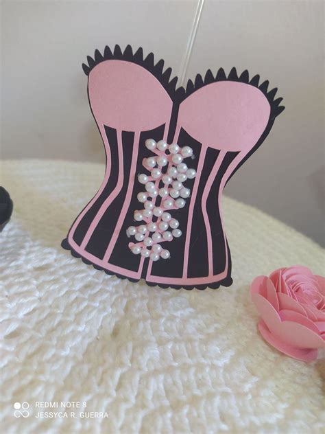 Arquivo de Corte Topo de Bolo Chá de Lingerie Preto Rosa Elo7