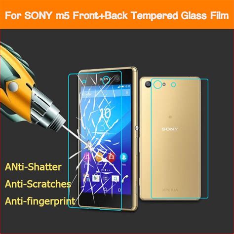 Pair Front Back Anti Shatter Screen Protector Film For Sony Xperia M