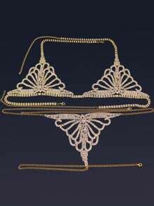 Multi Layer Rhinestone Waist Belly Chain Leg Thigh Chain Woman Sexy Beach Bikini Body Chain Leg