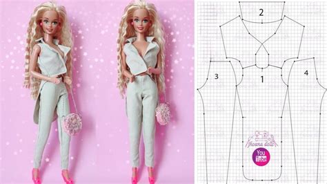 blusa y pantalón para Barbie antigua patrones en la descripción