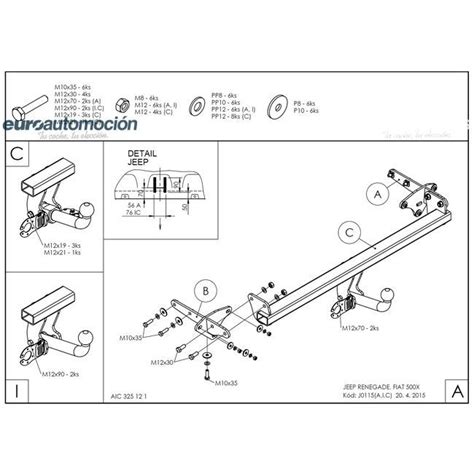 Enganche de remolque extraíble horizontal galvanizado para Jeep Compass