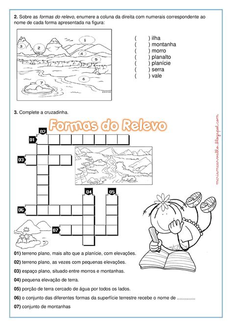Atividades de Geografia sobre o RELEVO para 3º ou 4º ano | Jet Dicas ...