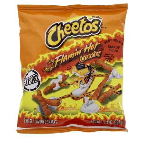 Cheetos Crunchy Flamin Hot Cheese Flavoured Snacks Gm MercatCo