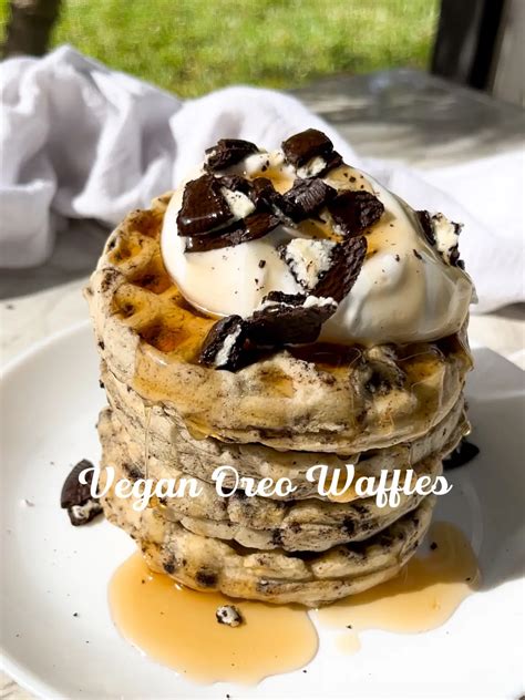 vegan oreo waffles video published  kbakeswithlove lemon