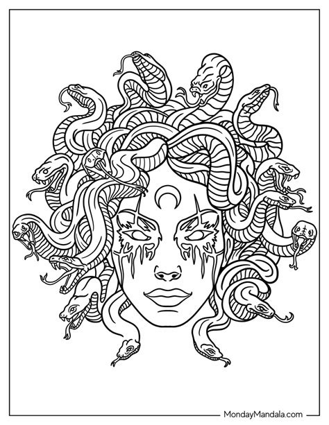 Medusa Coloring Pages Free Pdf Printables