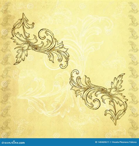 Old Vintage Paper Texture For Art Scrapbook Work With Floral Elements