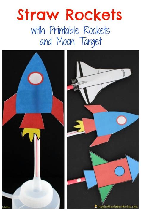 How To Make Straw Rockets With Printable Rockets And Moon Target