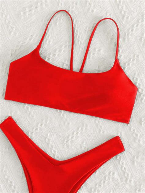 Ring Linked High Cut Bikini Swimsuit Shein Usa