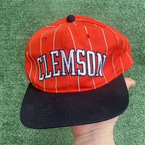 Vintage Clemson Stripped Starter Hat Condition... - Depop