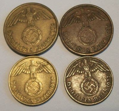 Wwii Nazi German Military Swastika Coin Lot Of