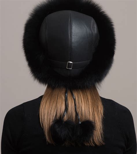 Chapeau En Fourrure Renard Moelleux Pour Femme Chapeau Russe Hiver Plus