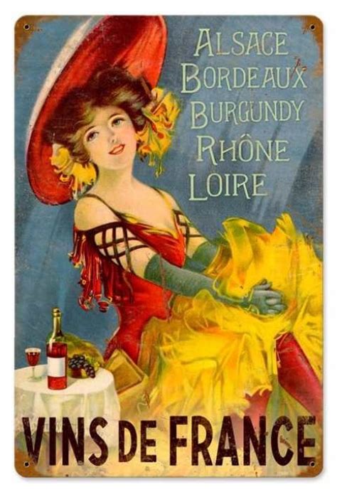 Vins De France Alcohol Vintage Poster Vieille Affiche Publicitaire D