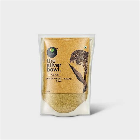 The Silver Bowl Emmer Wheat (Khapli) Rava 500g (Pack of 2) - High Fiber