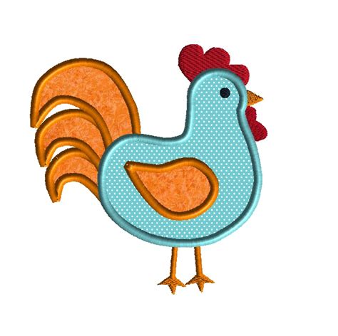 Chicken 2 Applique Machine Embroidery Design - 3 sizes