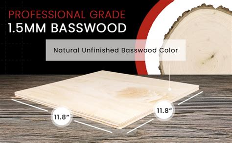 Deevee Basswood Sheets 1 16 12 Pack Premium Basswood 12 X 12 Professional Grade