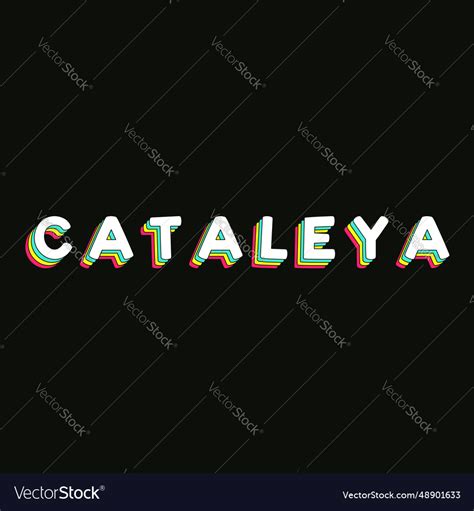 Cataleya - retro rainbow typography faded style Vector Image