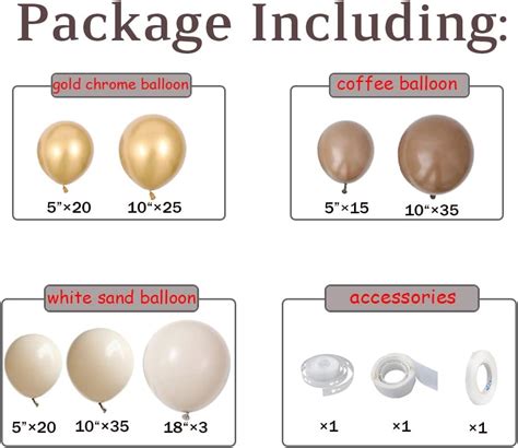 Kit De Arco De Guirnalda De Globos Marrones 153 Unidades Color Nude Arena Beige Blanco Cromado