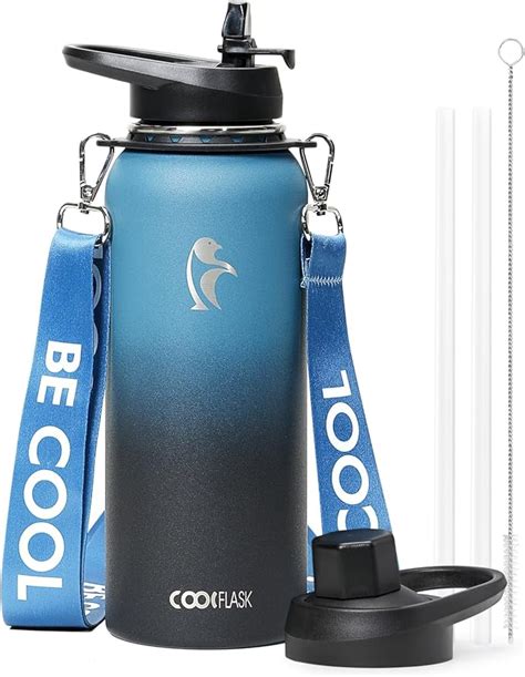 Amazon Coolflask Insulated Water Bottle With Strap Oz Metal