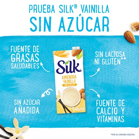 Bebida De Almendra Silk Sabor Vainilla Sin Azúcar 946ml Justo Mx