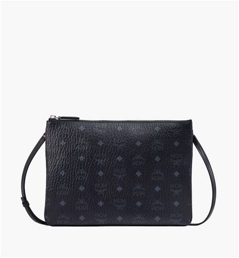 Medium Crossbody Pouch In Visetos Original Black Mcm Us