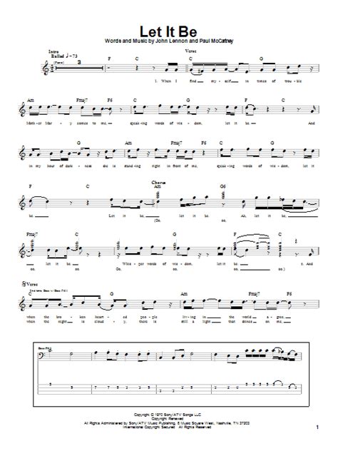 Let It Be Sheet Music Direct