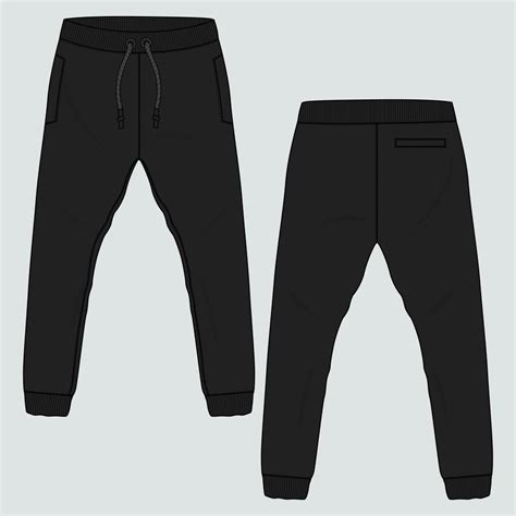 Fleece Cotton Fabric Jogger Sweatpants Technical Fashion Flat Sketch