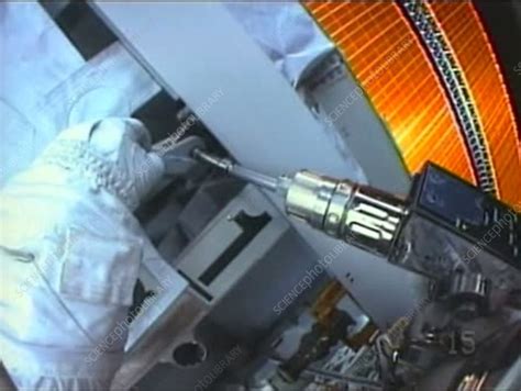 Helmet-cam footage of EVA on ISS during STS-115, 2006 - Stock Video ...