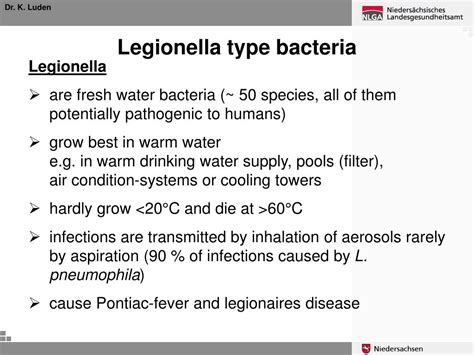 Ppt Legionella Type Bacteria In Domestic Distribution Systems House Installations Dr Katrin