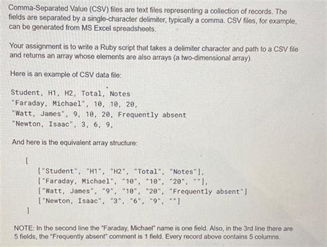 Solved Comma Separated Value CSV Files Are Text Files Chegg