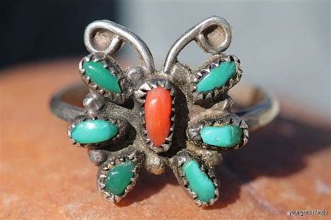 Vintage 1970 S Sterling Silver Navajo Turquoise Coral Etsy Coral