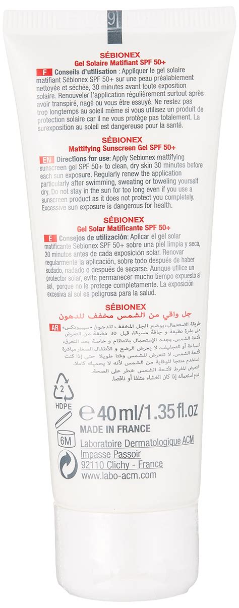 Laboratoire Acm S Bionex Mattifying Sunscreen Gel Spf Ml Buy