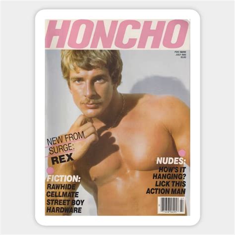 HONCHO Magazine July Vintage Gay Adult Magazine Cover Vintage Gay Sticker TeePublic