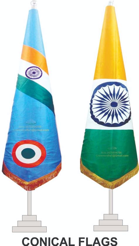 Steel Zari Conical Flag And National Flags Shape Cone At Rs Piece