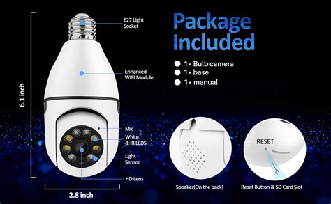 Amazon 1080P 360Rotate Auto Tracking Panoramic Camera Light Bulb