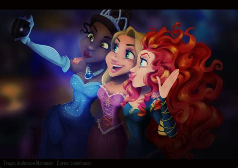 Tiana Rapunzel And Merida Disney Selfies Art Popsugar Love And Sex Photo 9