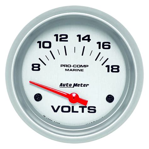 Auto Meter 200757 33 Marine 2 5 8 Silver In Dash Mount Voltmeter