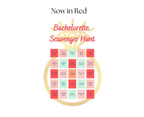 Bachelorette Scavenger Hunt Bachelorette Game Bachelorette Etsy