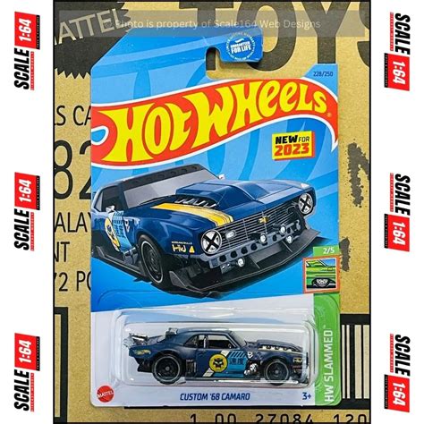 Hot Wheels Custom 68 Camaro Blue Mainline Hw Slammed 228 250