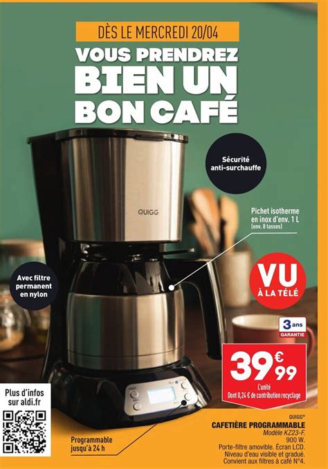 Promo Cafetière Programmable chez ALDI