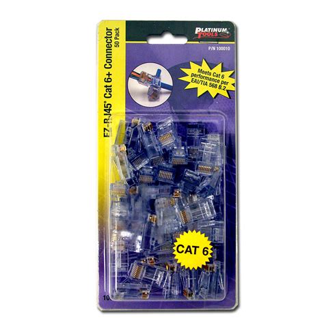 Platinum Tools® 100010c Ez Rj45™ Cat6 Connectors Clamshell Pack Of 50 Skywalker