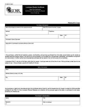 Louisiana Resale Certificate Pdf Fill Online Printable Fillable