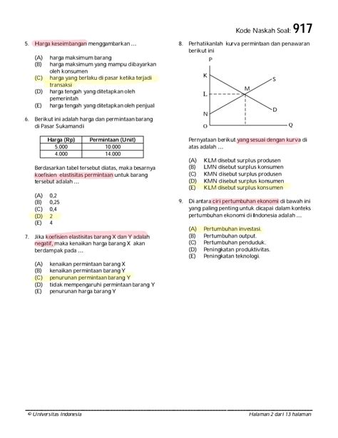 Latihan Soal SIMAK UI EKONOMI