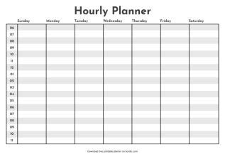 Hourly Planner Printable Pdf