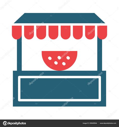 Fruit Stand Vector Glyph Two Color Icons Personal Commercial Use Stock